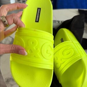 Dolce & Gabbana Bright Yellow Pool Slides